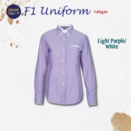 CORPORATE UNIFORM(LADIES CUTTING) LIGHT PURPLE F14320 60% COTTON/40% POLYESTER COLLAR LONG SLEEVE F1