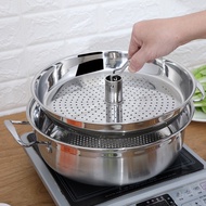 Stainless steel pots and pans 30CM gas cooker seafood steam pot cooking pot steamer dual