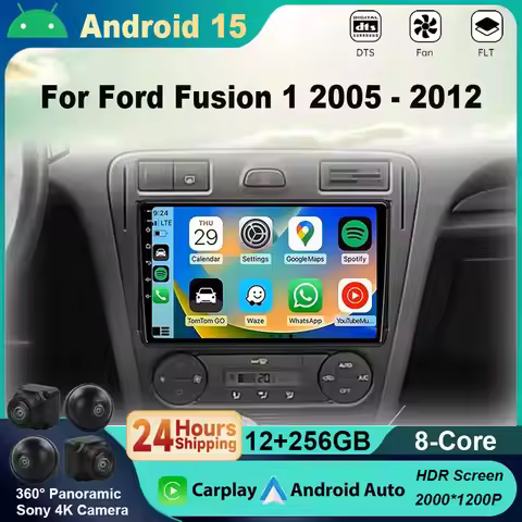 Android 15 2K QLED Carplay Auto For Ford Fusion 1 2005 - 2012 Car Wireless Radio Multimedia Player S