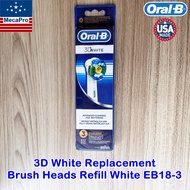 Oral-B® 3D White Replacement Brush Heads Refill สีขาว 3 ชิ้น/แพ็ค White รุ่น EB18-3 หัวแปรงสีฟันไฟฟ้