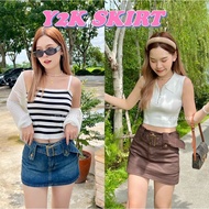 littlesoulmate Jeans Skirt y2k With Belt (y2k)