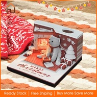 BAYAH 3D ปฏิทินเวลาชิ้นตกแต่งปฏิทินตั้งโต๊ะ2025สำหรับบ้านโรงเรียนคริสต์มาสอาหารรถบรรทุก