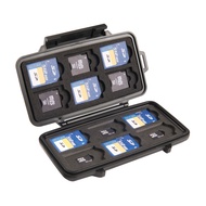 Pelican 0915 Memory Card Case. Black. Stores 12 SD cards, 6 mini SD cards and 6 micro SD cards