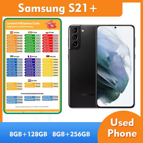 Samsung Galaxy S21+ 5G RAM 8GB ROM 128GB/256GB SmartPhone 6.7inch 120Hz 64MP camera 4800mAh Used Pho