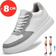 Lift Sneakers Man Elevator Shoes Height Increase Insole 8cm White Taller Shoes Men Leisure Fashion C