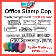 Flash stamp Pre Ink Office Stamp cop Dibayar / diterima / sanlinan / paid / sanlinan diakui sah - El