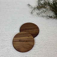 [The Chic Habitat] Personalized Wooden Coaster Set | Set Coaster Kayu Peribadi