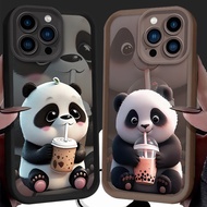 Cute Panda Phone Case For Realme 15 14X 14T 14 Pro Plus C75X C75 C71 Note 70 70T Narzo 80 Lite Liqui