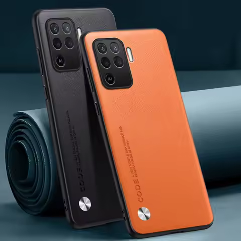 Luxury PU Leather Case For OPPO F19 Pro Back Cover Matte TPU Silicone Full Protection Phone Case For