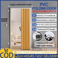 PVC Folding Door Accordion Sliding Door Home Room Partition Track Door Kitchen Bathroom Door