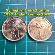 B124 syiling 90-an bunga raya keris emas duit syiling lama barang antik barang lama