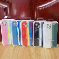 ❄✠◇ Apply to apple 13 pro/XSMAX liquid silicone iphone11 following from turnkey lens 12 rainbow shell