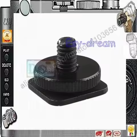 Camera 1/4''-20 Tripod Mount Screw to Flash Cold Hot Shoe Adapter for Nikon 0C-E3 SC-28 YongNuo CTR-
