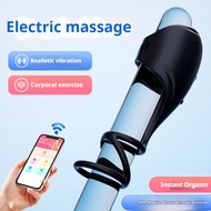 YOMMEE Cincin Zakar Tahan Lama APP Control Vibrating Delay Ring Alat Latihan Lelaki Mainan Dewasa Le
