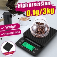 Drip Coffee Scale 3kg/0.1g Coffee Weighing Scale Digital for Food Timbangan Digital Weighing Scale O