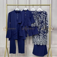 EMYRA SEDONDON NAVY BLUE / BAJU RAYA / BAJU KURUNG / PLUS SIZE