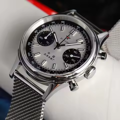 1963 China Aviation Pilot Watch for Men,42mm Quartz Chronograph 21 Zuan Waterproof Military Wristwat