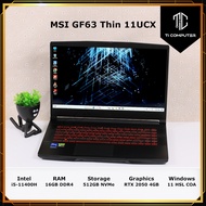 MSI GF63 Thin 11UCX i5-11400H 2.7GHz 16GB DDR4 RAM 512GB NVMe SSD GeForce RTX 2050 4GB GDDR6 Refurbi