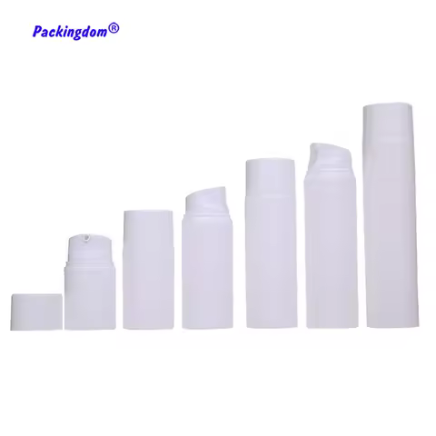 10pcs Airless Pump Bottles Milky White Cosmetics Container Vacuum Empty Lotion Bottle Plastic 30ml 5