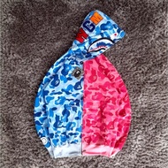 BAPE PINK BLUE ZIPPER HOODIE