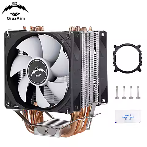 QiuzAim Pure Copper Heat Pipe 2011 x79 x99 Computer Cooler Processor CPU am4 Fan 6 Heat Pipe Install