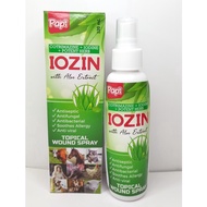 [VET SUPPORT II] 1BOX PAPI IOZIN WITH ALOE EXTRACT 120ml / TOPICAL WOUND SPRAY FOR PETS