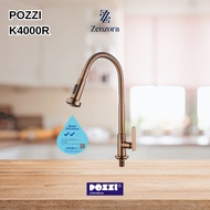 POZZI K4000R Brushed Rose Gold Flexible Gooseneck Kitchen Sink Tap