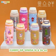 YUMMY stainless bottle freesip straw smash series 16oz and 26oz