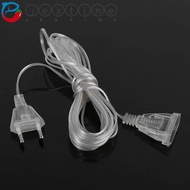 JESTINE Power Extension Cord Outdoor For Holiday Christmas Lights LED String Light Fairy Lights Cable Plug Transparent Extension Cable