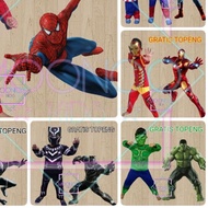 Spiderman Ironman Hulk Black Panther Captain America Superhero Costume Kids Clothes Free Mask