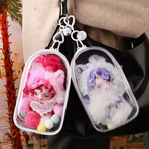 PVC Transparent Protective Case for Skullpanda Labubu Hirono Twinkle Dolls Dustproof Display Bag