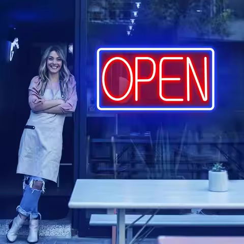 “OPEN” LED neon light for store window glass door open sign store florist bar salon cafe restaurant 