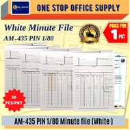 White Minute File AM435 -50'S / Hard Art Card / White Card File / Minute File / Kraft Paper File / W