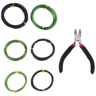 7PCS 5M Bonsai Tree Training Wires with Wire Cutter Kit Anodized Aluminum Anti-Corrosion Rust Resistant