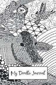 Black and White Animal MyDoodle Diary: Diario doodle Sketchbook 6 x 9” white pages 120p. for art, do