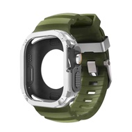 TPU + PC Case + Rubber Strap For Apple Watch Series 10/9/8/7/SE/6/5/4 Ultra 49mm For Iwatch 46mm 45m