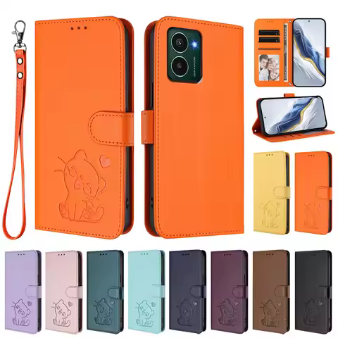 Cute Cat Leather Wallet Case For Nokia HMD Pulse Plus Pro Skyline Fuison G10 G11 G20 G21 G22 G42 G31