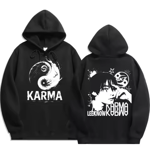 KPOP's fourth album KARMA printed men's hoodie FELIX HAN BANGCHAN CHANGBIN HYUNJIN LEE fashion hoodi