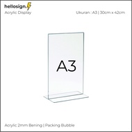 Acrylic Display A3 | A3 Brochure Holder | Acrylic Tent Card Holder Type T