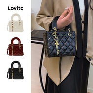 Lovito Elegant Metal Buckle Small Shoulder Bag for Women LFA94118 Lovito Gelang Pinggang Logam Yang 