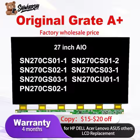 Original 23.8'' SN270CS01-1 01-2 02-1 03-1 SN270GS03-1 SN270CU01-1 PN270CS02-1 LCD Screen Display Gl