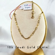 US 10k Gold ROUND LOCK 18k Saudi Gold Original Pawnable Legit PAPER CLIP CHAIN Gold Necklace For Men