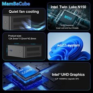 MamBaCube N9E Mini PC Intel N150 Win11 Pro 8GB 16GB DDR4 256GB 512GB SSD WiFi 5 Portable Compact Des