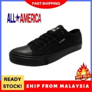 🔥ReadyStock🔥[SIZE 32-38] ORIGINAL ALL AMERICA Kasut Sekolah Hitam ALL AMERICA School Shoes Canvas Sh