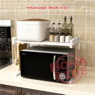 左右可伸展 懸臂式多功能廚房置物收納鋼架/置物架/瀝水架 [SR58-51] Kitchen Metal Rack/Shelves (Adjustable) 懸臂式 更方便 砂煲罌罉微波爐焗爐電飯煲碗