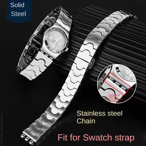 12mm Stainless Steel Strap for Swatch Irony Metal Women's Watch Chain YSS213G YSS288G YSS222G LK356G