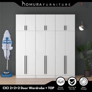 【FREE SHIPPING】HOMURA COCO 6X8FT_4X8FT WARDROBE 2+2+2 DOORS WARDROBE WITH SHELF / almari baju /kabin