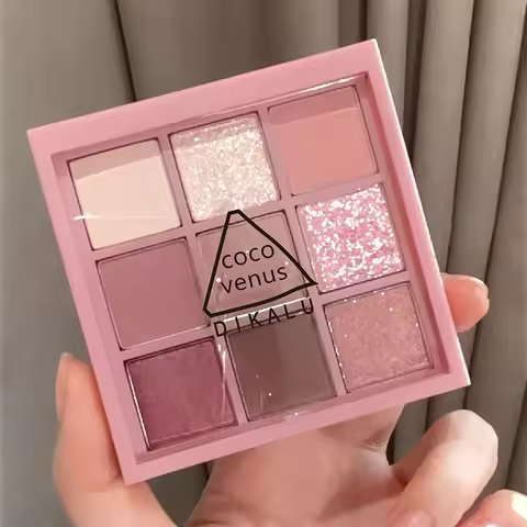 New Smoke Rose 9 Colors Eyeshadow Palette Pearlescent Matte Earth Color Eye Shadow Makeup Palette Wa