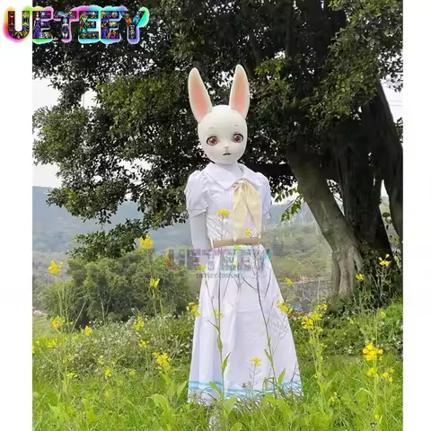 UETEEY Unisex Anime Cos BEASTARS Haru Rabbit Short Sleeve Cosplay Costumes Halloween Christmas Party