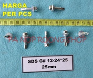 SEKRUP GALVALUM SDS ( SELF DRILLING SCREW ) G #12*24*25 HARGA PER PCS